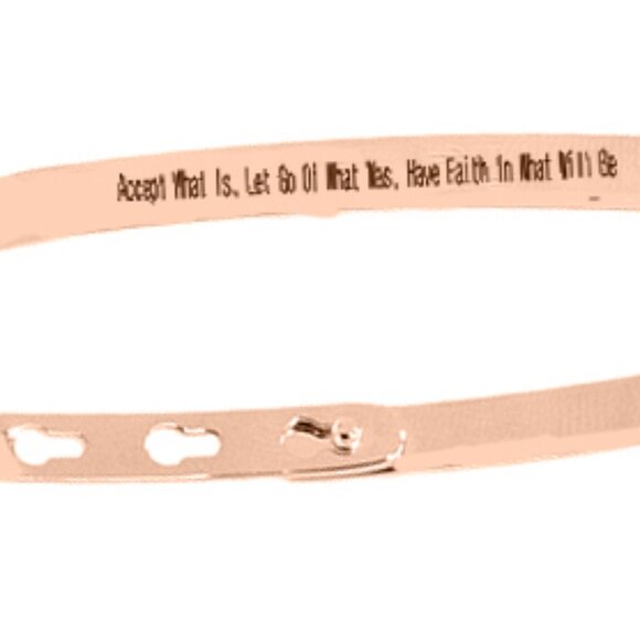 Accept What Is, Let Go Of What Was,.Adjustable Inscription 4mm Wide Bracelet - Picture 3 of 4